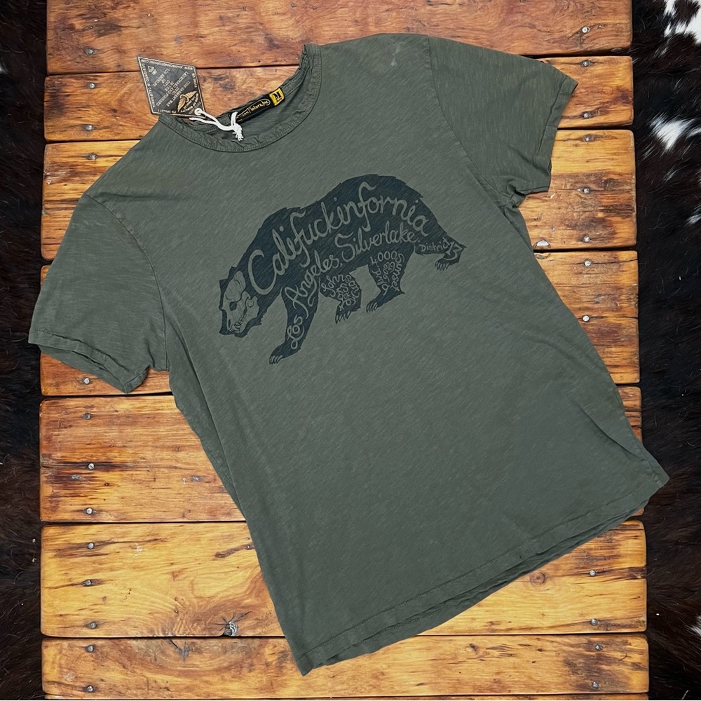 Johnson Motors “Calif*ckinfornia” vintage slub moto tee. NWT